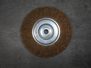 0972 messing borstel rond 150 mm opname 127 mm 1