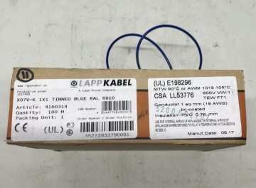 1396 11 eletrokabel blauw 1x1m2