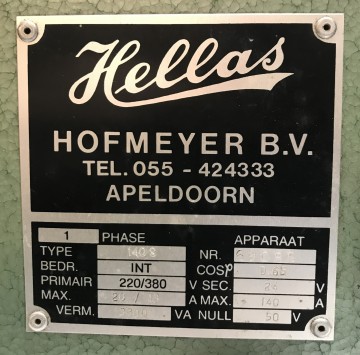1704 booglasapparaat hallas 140s 230 400 volt 4
