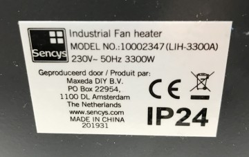 1765 hete lucht kachel sencys type 10002347 230 volt 3