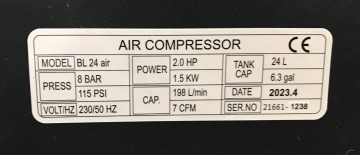 1946 compressor huvema bl24 air 230 volt 3