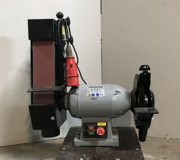 2053 werkbankschuur slijp borstelmachine huvema hu250 bgs 400 volt 1