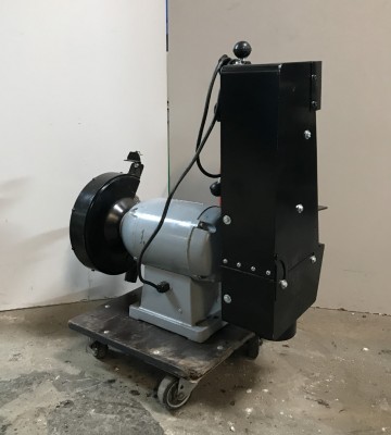 2053 werkbankschuur slijp borstelmachine huvema hu250 bgs 400 volt 2