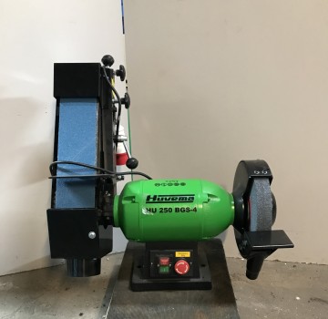 2054 werkbankschuur slijp borstelmachine huvema hu250 bgs 400 volt 1