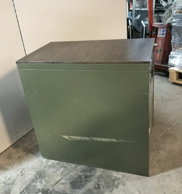 2101 ladekast 2 laden 44x75x75 cm groen houten bovenblad 2