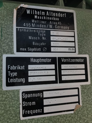 2241 zaagmachine altendorf f45 400 volt 3