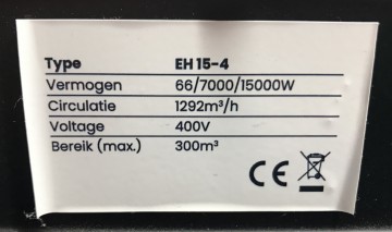 2346 elektrische kachel huvema eh 15 4 400 volt 3