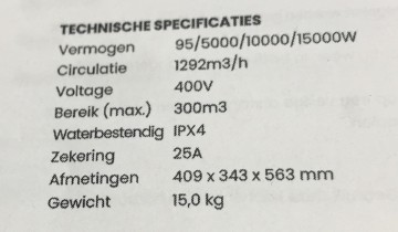 2349 elektrische kachel huvema ef 15 4 400 volt 4