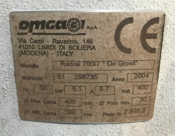 2558 radiaal zaagmachine omga radial 700 7 400 volt 140x140x160 cm 3