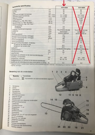 2560 kettingzaag maktita dcs6000 i benzine 5