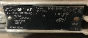 2566 elktromotor rotor 400 volt 750 kw 4