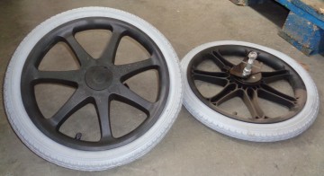 Wiel buiten dia 400x40mm met trommel rem 1